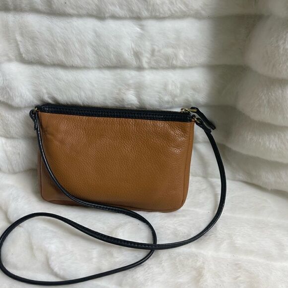 Fossil leather calf hair cheetah prints & tan pebble leather crossbody b… - Picture 3 of 9